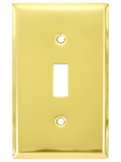 Classic Single Toggle Switch Plate In Polished Brass Finish.